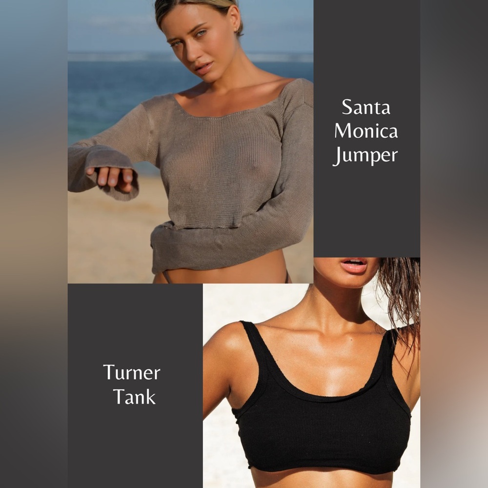 Andi Bagus Santa Monica Jumper (Taupe) & Turner Tank (Black)